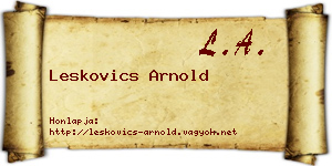 Leskovics Arnold névjegykártya